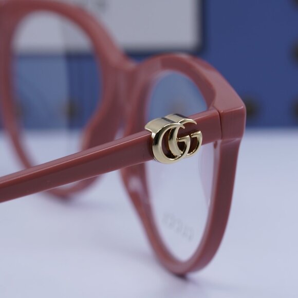Gucci GG1074O 006 Cat Eye Eyeglasses – Shiny Dark Pink 53mm - Picture 5 of 10